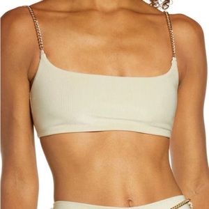 We Wore What Chain cami bra khaki NWT